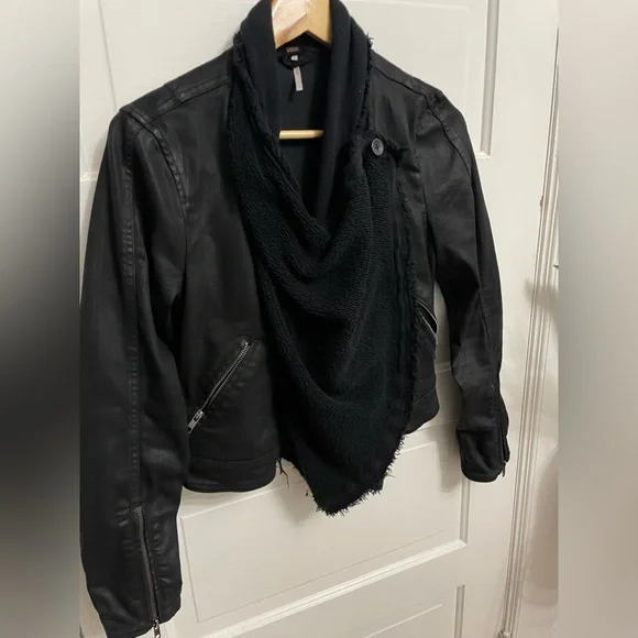 Free People Drape Front Moto jacket size 0 - Picture 6 of 10